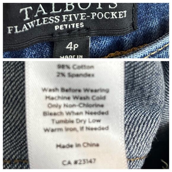 Talbots Women’s Jeans Flawless 5 Pocket Crop Raw Hem Mid Rise Size 4P - Picture 8 of 10
